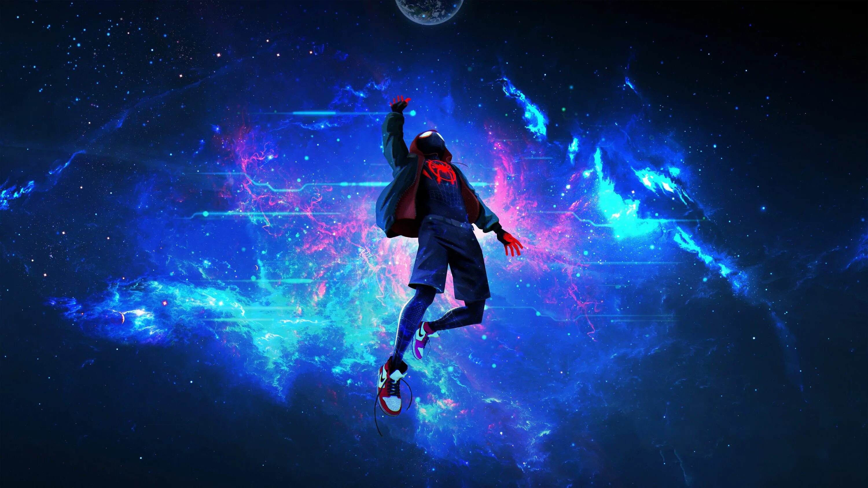 Крутое красивое фото Spiderman Miles Lost In Space 4k superheroes wallpapers, spiderman wallpapers, s