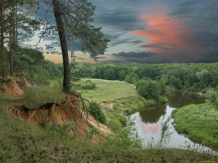 Крутой берег реки фото Обои Природа Реки/Озера, обои для рабочего стола, фотографии природа, реки, озер