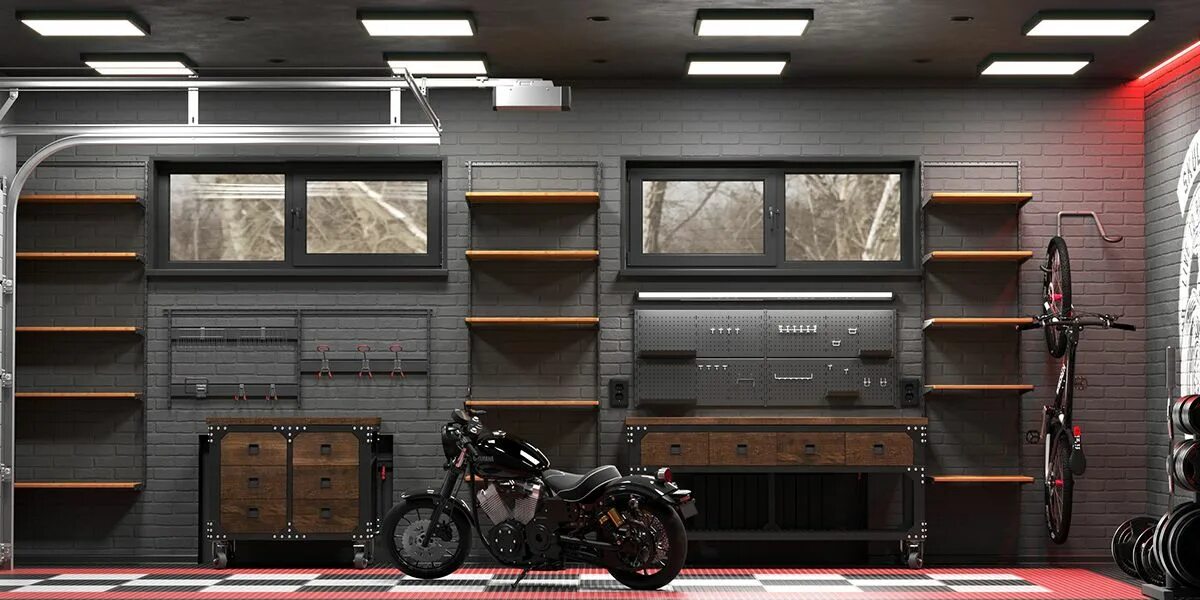 Крутой гараж внутри фото Loft Garage/ Born to ride on Behance Garage design interior, Garage interior, Lo