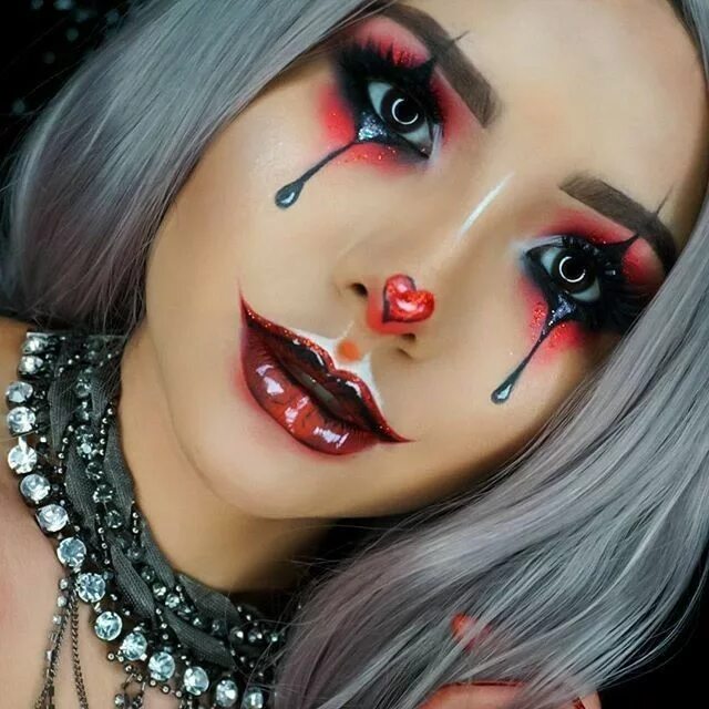 Крутой макияж Nidaxoxo ❔ Halloween makeup clown, Halloween makeup pretty, Creepy halloween mak