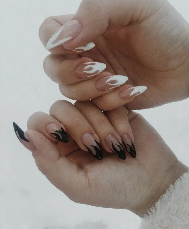 Крутой маникюр миндаль Pin en маникюр Manicura de uñas, Uñas postizas de gel, Uñas de acrílico negro