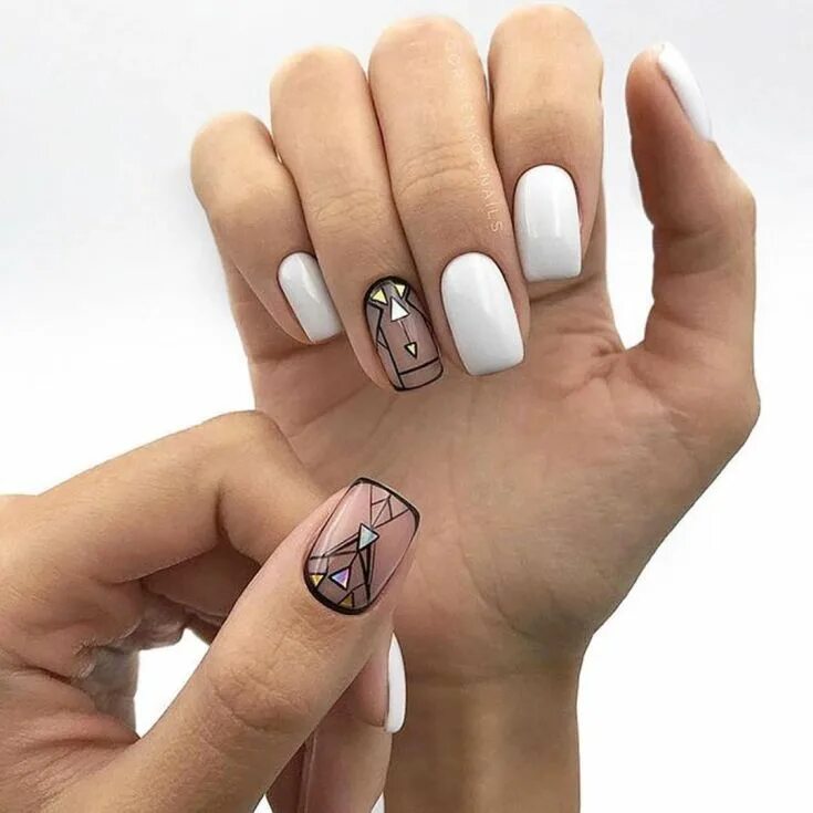 Крутой маникюр на короткие ногти 77+ фото графический маникюр Trendy nails, Square nails, Gorgeous nails