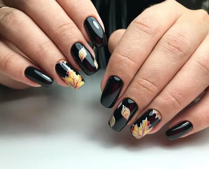 Крутой маникюр осень 2024 Fall Leaves Manicure Ideas