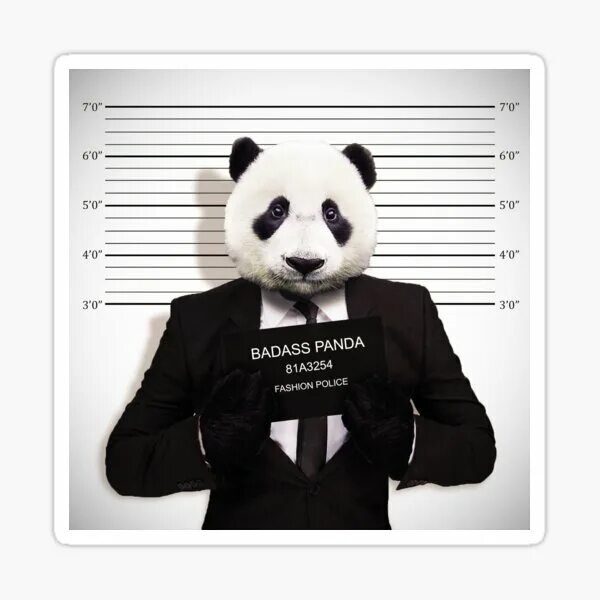 Крутой панда фото "Funny Badass Panda" Sticker for Sale by rott515 Redbubble