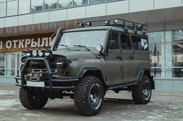Крутой тюнинг уаза Бампер передний "Тайга" с площадкой под лебедку УАЗ 469 / Хантер - Интернет-мага