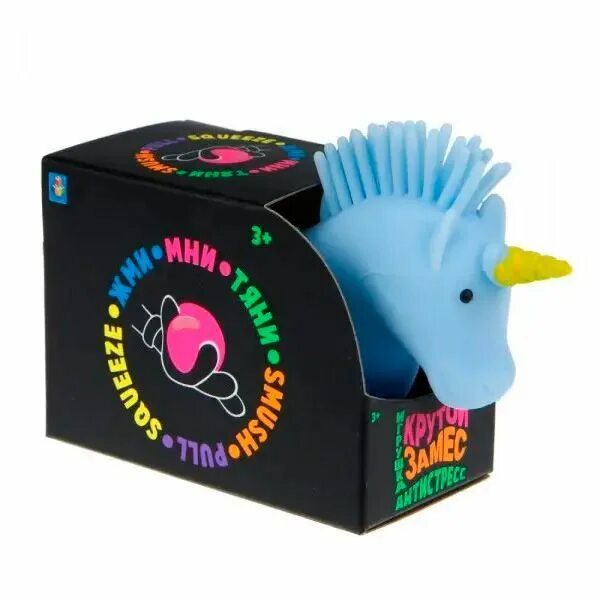 Крутой замес бул профсоюзов 1 фото 1Toy Игрушка-жмяка Единорог 12х6 см голубой Т23000 с 3 лет (Крутой замес) - купи
