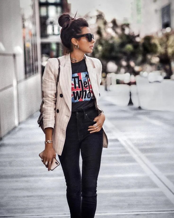 Крутой женский стиль dding rock 'n' roll to start off the short workweek ⚡ Insta fashion, Corporate f