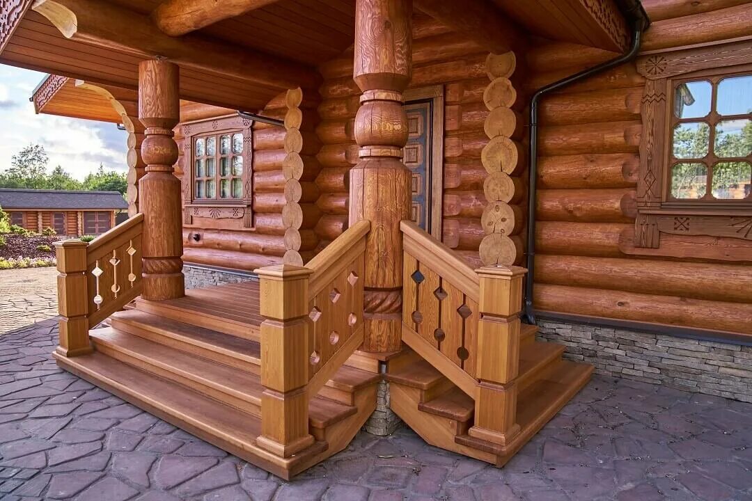 Крыльцо дома из дерева фото Красивое крыльцо для деревянного дома. KSSRUB Деревянные дома из Вологды Дзен