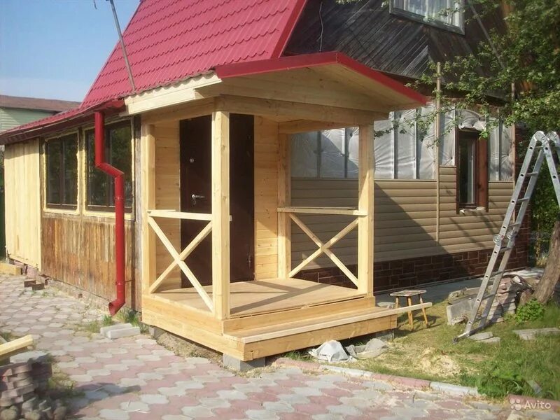 Крыльцо к дачному домику фото Крыльцо для дачного домика с навесом - Дом Мебели.ру
