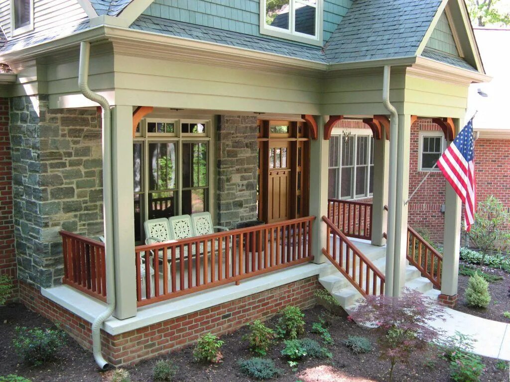 Крыльцо к дому проекты фото Exterior:Unfinished Porch Railing Decorating Ideas Also Porch Railing Details In