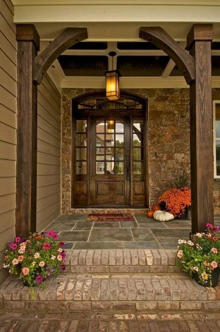 Крыльцо в частном доме дизайн фото 50+ Adorable Exterior House Porch Ideas Using Stone Columns House with porch, Ho