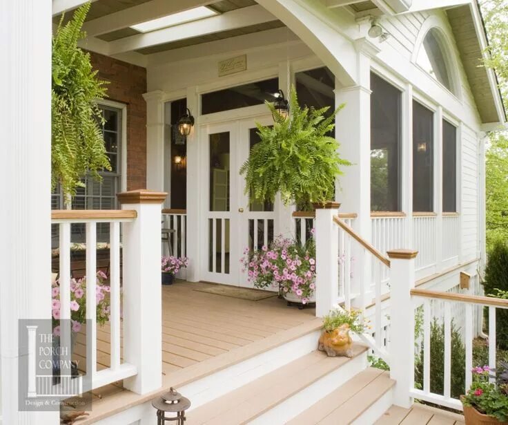 Крыльцо веранда к дому проекты фото Cottage Inspiration Front porch design, Front porch addition, Building a porch