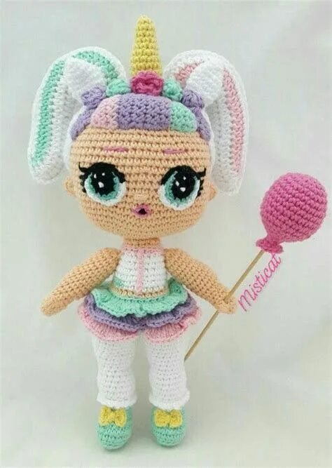 Кукла лол крючком амигуруми схемы Lol Surprise Misticat Amigurumis Doll Amigurumi Free Lol dolls, Crochet unicorn 