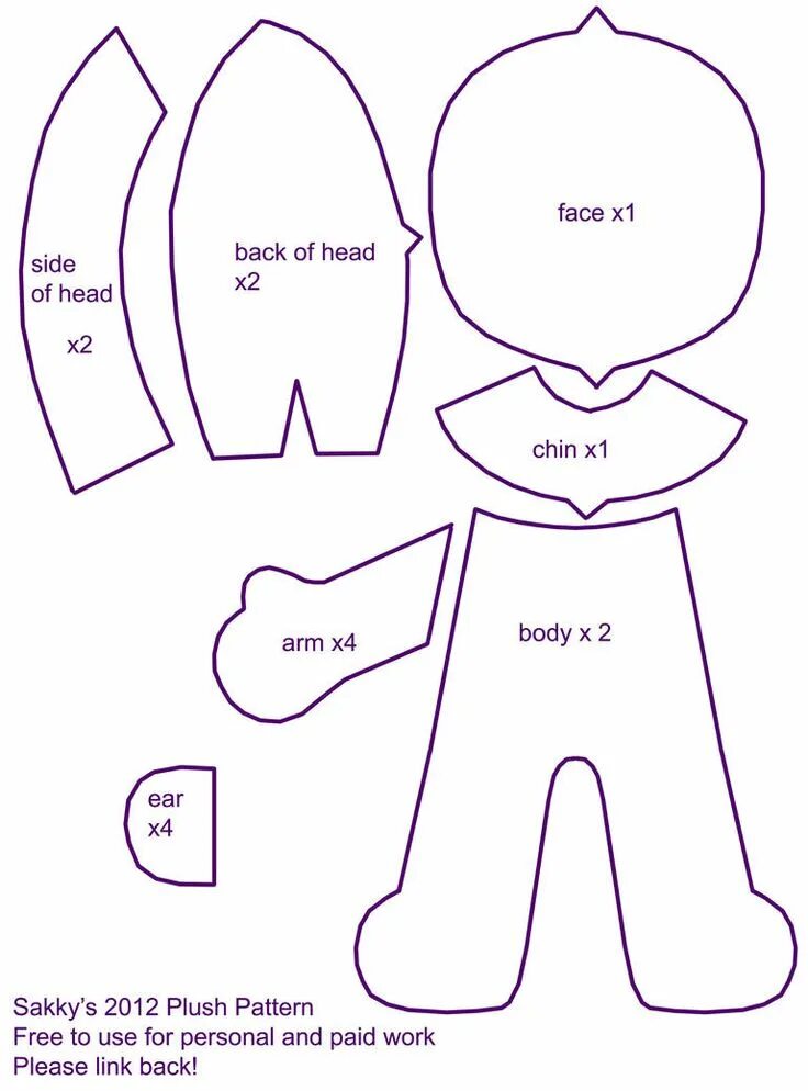 Кукла омодоки выкройка 2012 Plush Pattern - Free by SarahsPlushNStuff on DeviantArt Plush pattern, Plus