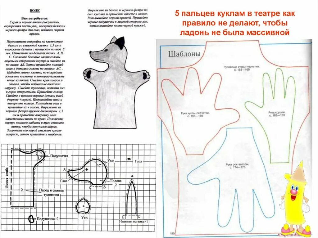 Кукла перчатка крот выкройка Куклы-перчатки своими руками. Выкройки - презентация онлайн
