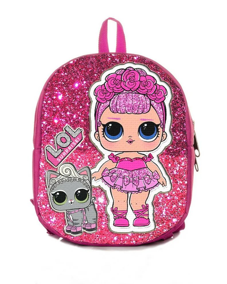 Кукла сумочка лол Рюкзак детский AIDA KIDS с принтом кукла ЛОЛ LOL для девочек розовый ( lok - 02 