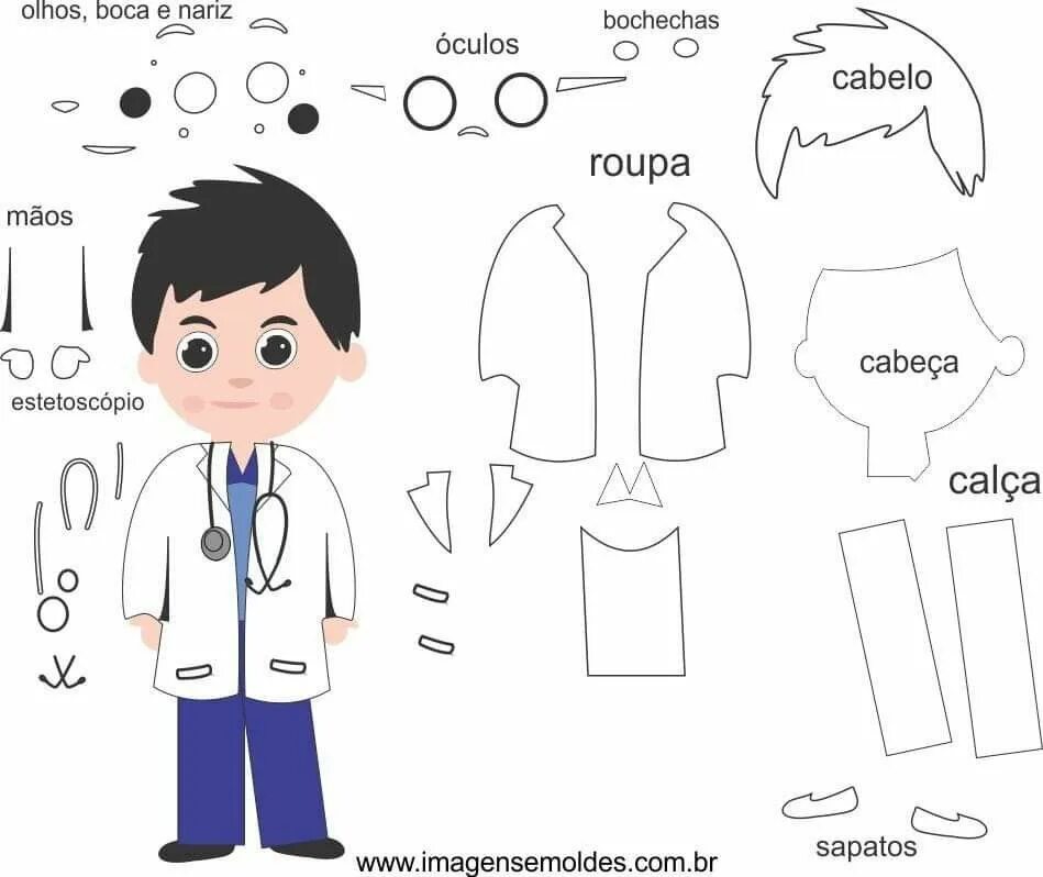 Кукла врач из фетра выкройка Pin en خلفيات ورق Reno de fieltro, Muñecas de trapo, Manualidades