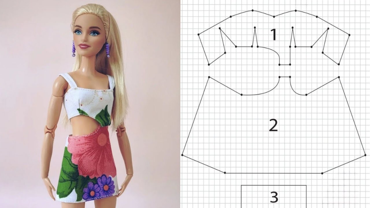 Куклы без выкройки vestido asimetrico para barbie (patrones en la descripcion) - YouTube