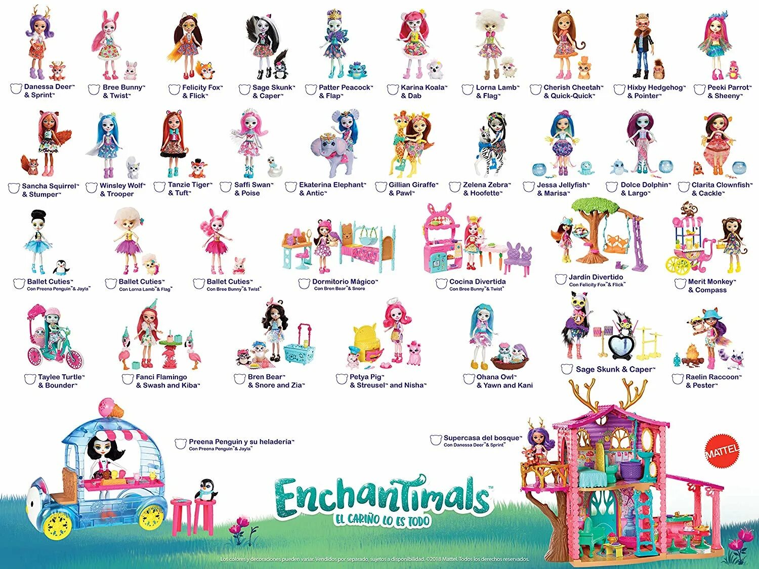 Куклы энчантималс имена и фото на русском Кукла Enchantimals с питомцем - Пикки Какаду, 15 см от Mattel, FJJ21 - купить в 