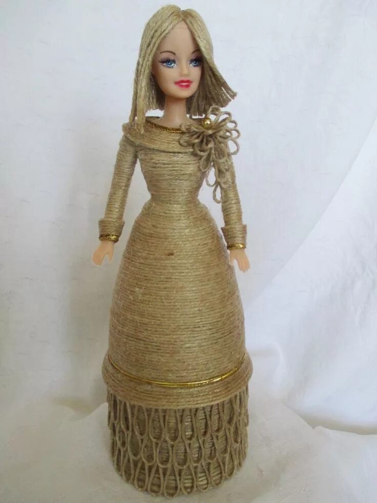 Куклы из джута фото Одноклассники Jute crafts, Craft work for kids, Diy glass bottle crafts