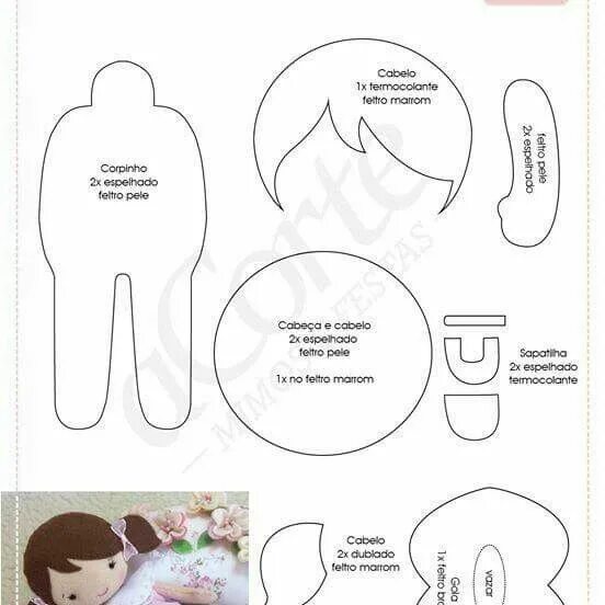 Куклы из фетра своими руками с выкройками Pinterest Felt crafts dolls, Diy toys doll, Felt dolls