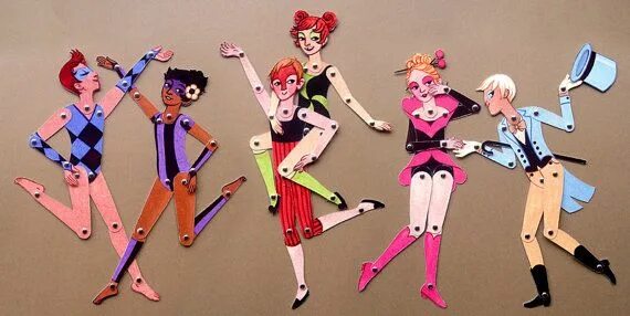 Куклы из картона фото Circus Folk Assembled Paper Doll Valentina by kissabug on Etsy, $10.50 Paper dol