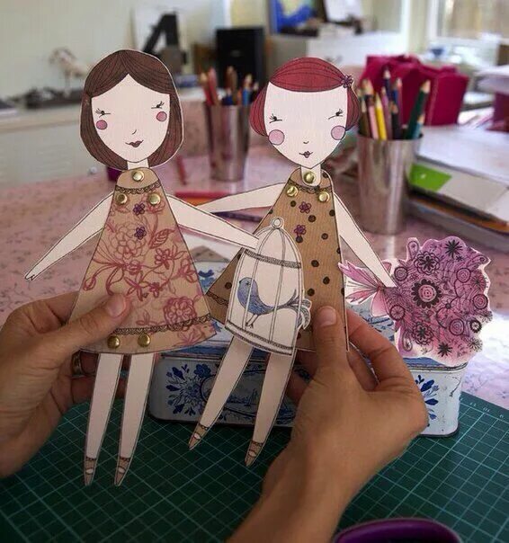 Куклы из картона фото Pin by Юлия Д. on Скрап, смэш Paper dolls, Paper crafts, Crafts