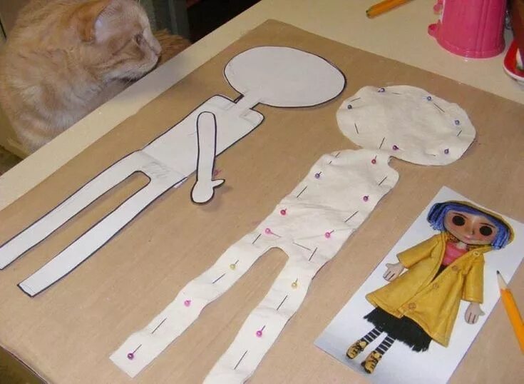 Куклы из картона фото Coraline Doll Pattern Make Your Own Little Me as Seen in STUFFED Magazine - Etsy