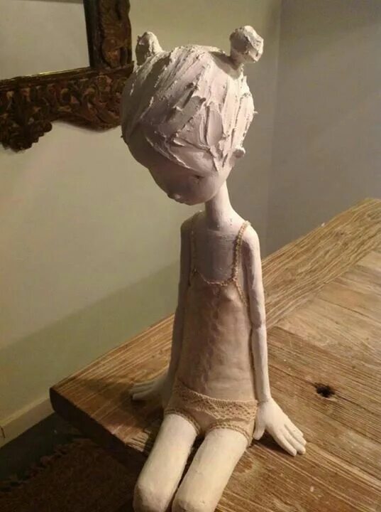 Куклы из папье маше фото Marmia Rita Paper sculptor, Sculpture kids, Paper mache art