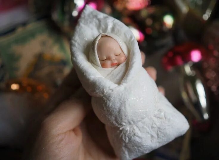Куклы из ваты фото Pin on Игрушки из ваты/Spun cotton toys Holiday decor, Christmas ornaments, Nove