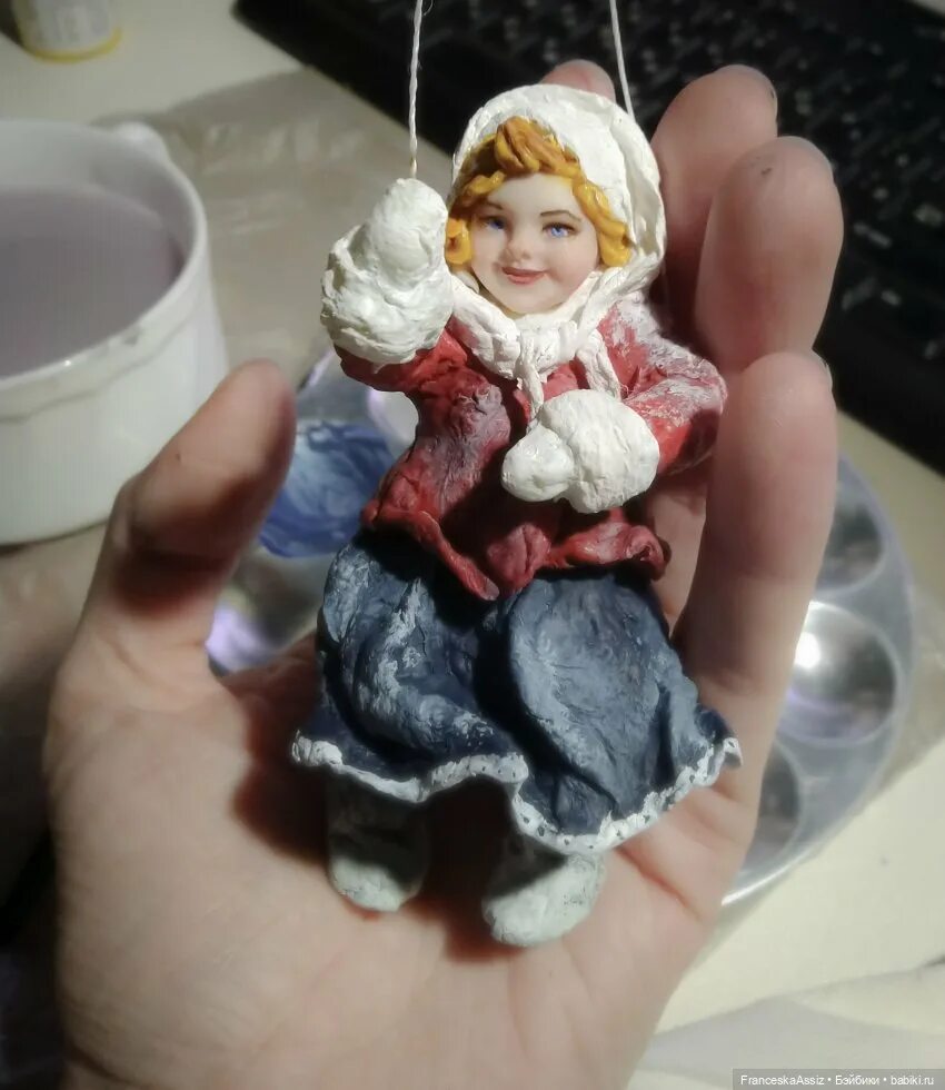 Куклы из ваты своими руками фото Варенька, авторская ватная куколка - Игрушки из ваты на елку своими руками Бэйби
