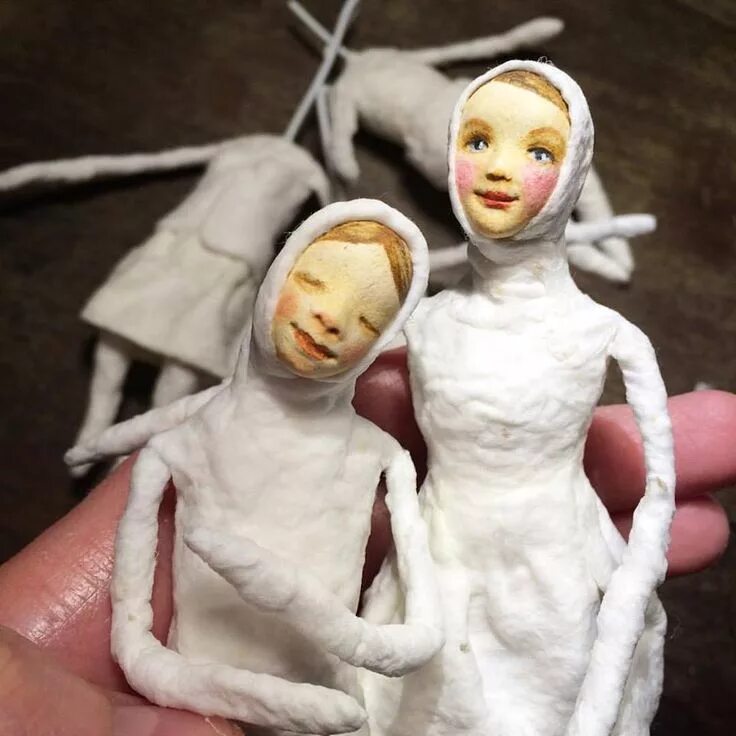 Куклы из ваты своими руками фото Pin on куклы рецепты/doll recipes Paper clay art, Papier mache doll, Fabric doll