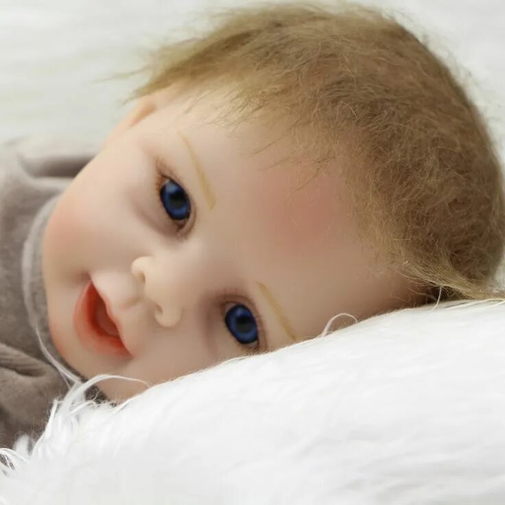 Куклы как живые дети фото Collectible Newborn Baby Boy Doll 22 Inch Reborn Dolls Silicone Vinyl Boneca Ali