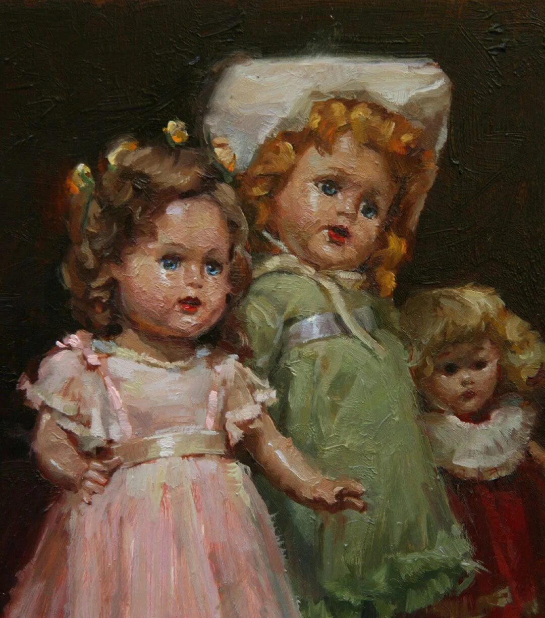 Куклы картины фото Painting of composition dolls - 1940's