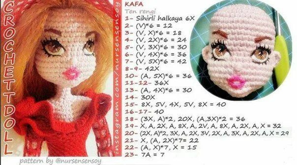 Куклы крючком со схемами бесплатно Игрушки крючком Амигуруми, Куклы, Схемы вязания кукол