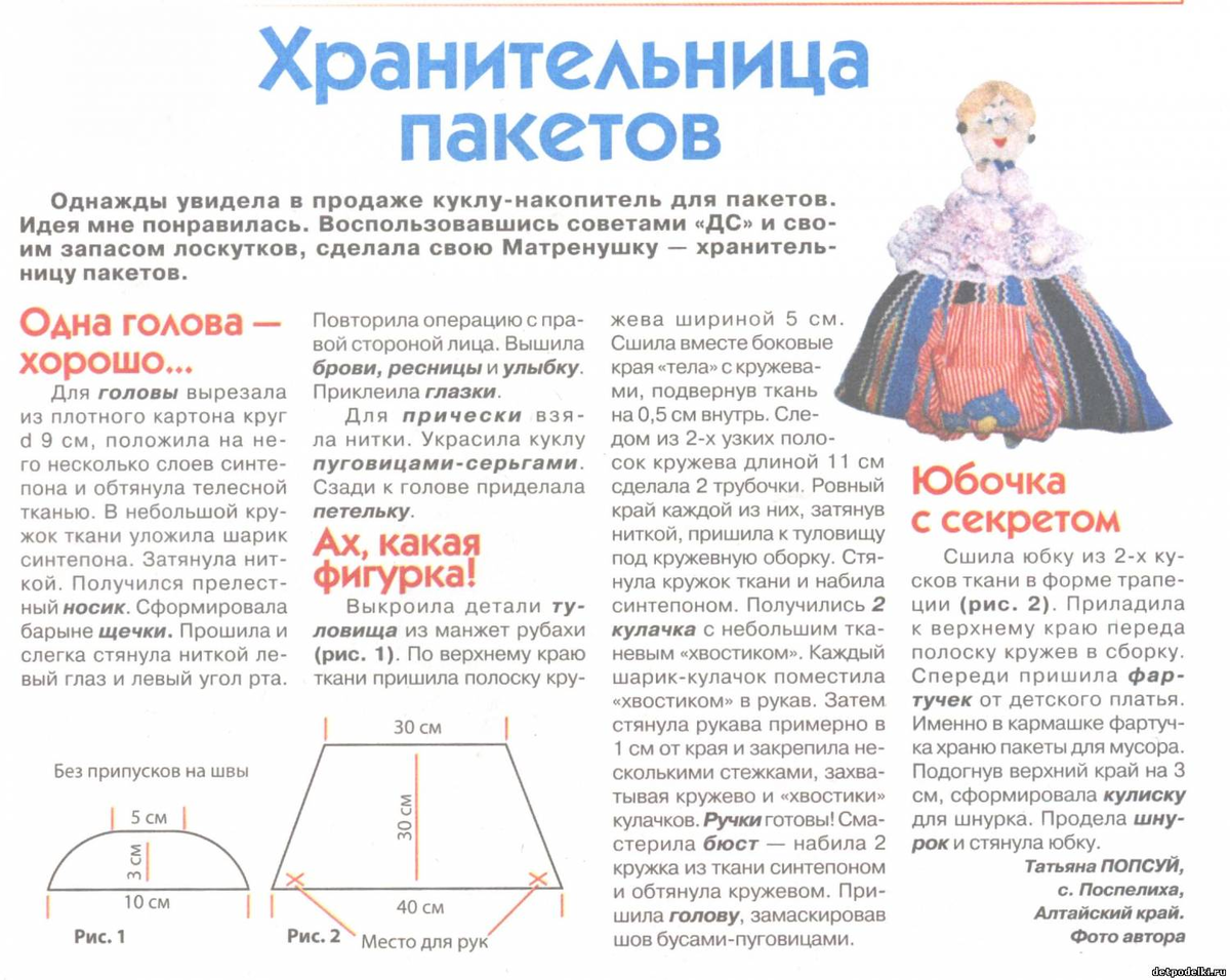 Куклы пакетницы выкройка с размерами Идеи для хранения пакетов на кухне своими руками 38 рукоделок Дзен