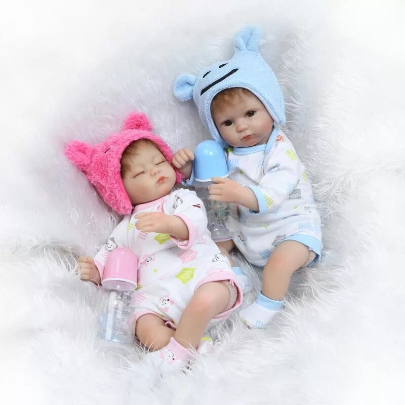 Куклы реборн фото младенцы девочки и мальчики 2017 Twins Bebe Reborn 42cm Silicone Reborn Dolls Lifelike Newborn Babies Toys S