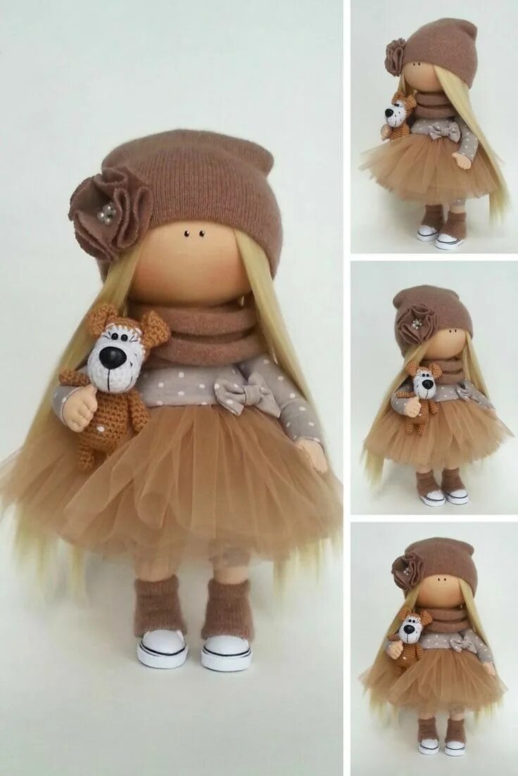 Куклы ручной работы своими руками фото Textile Tilda Doll Handmade Soft Doll Baby Gift Doll Brown Rag Etsy Soft dolls, 