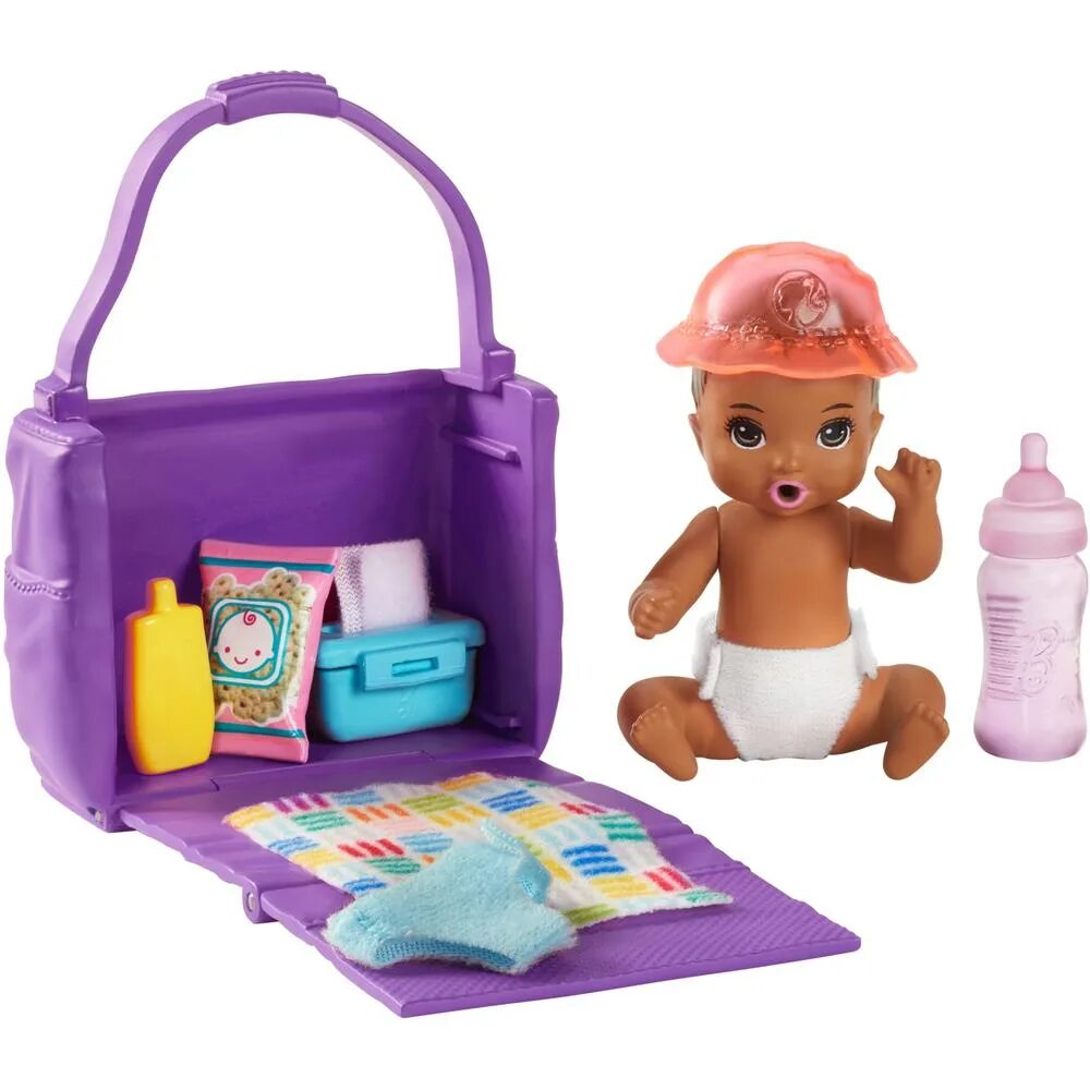 Куклы с аксессуарами фото Mattel Barbie Малыш с аксессуарами GHV83/GHV86 мулат купить в ОГО! 296563 цена х