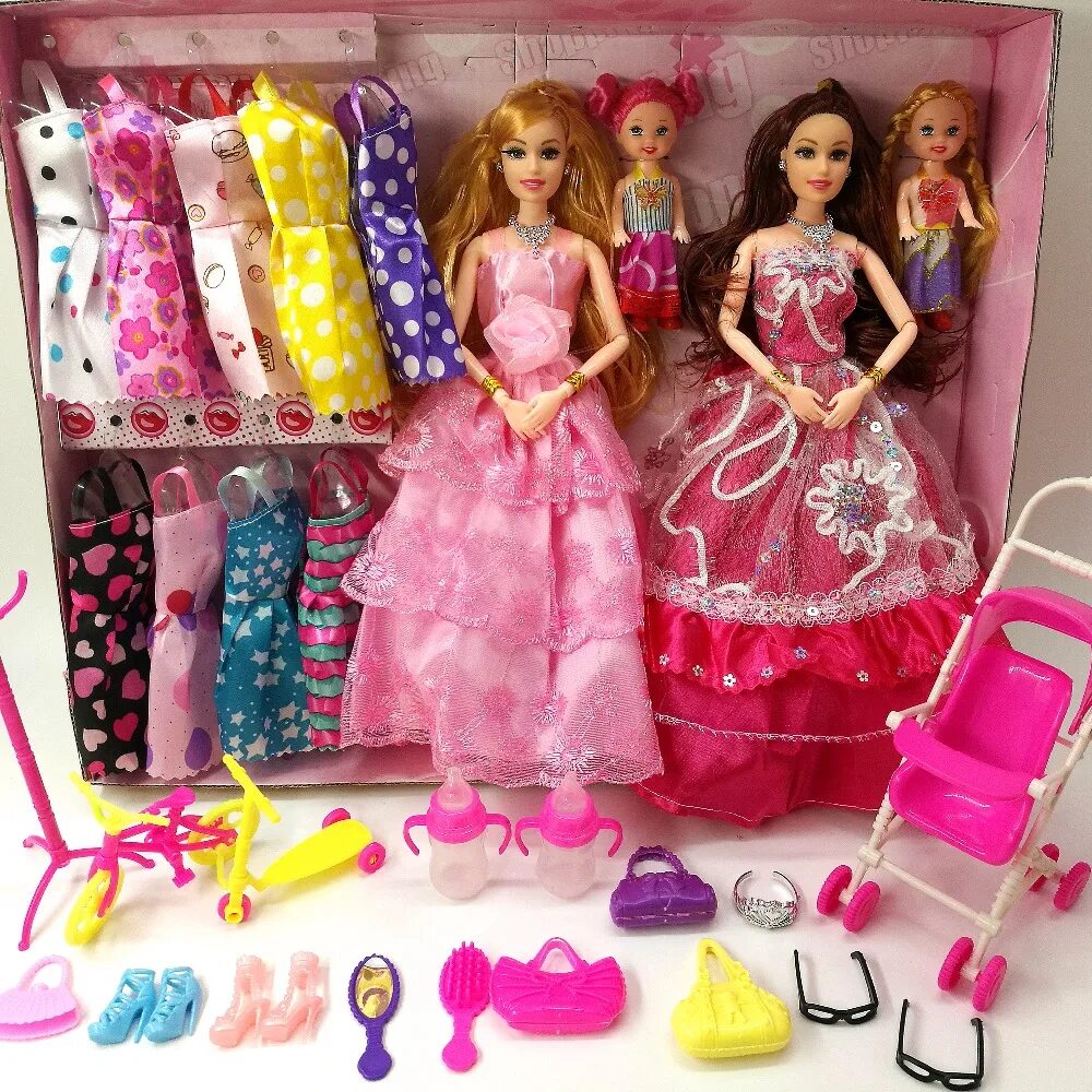 Куклы с аксессуарами фото Кукла модница конечная Dressup куклы набор Подарочная коробка игрушка Мода Принц