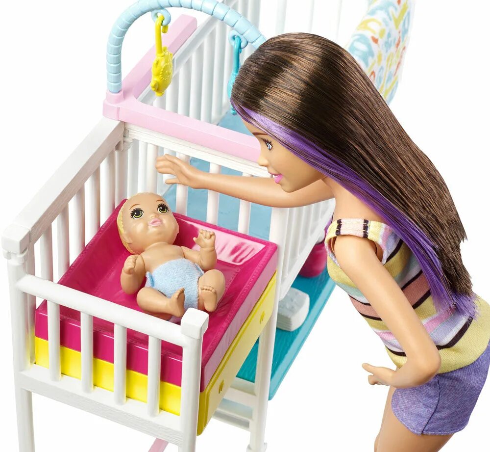Куклы с аксессуарами фото Barbie Skipper Babysitters, Inc. Nap 'n' Nurture Nursery Dolls and Playset Играл