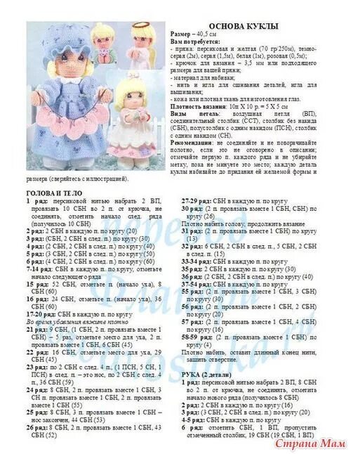 Куклы спицы схемы описание Кукла крючком Вязание игрушек, Куклы, Вязание