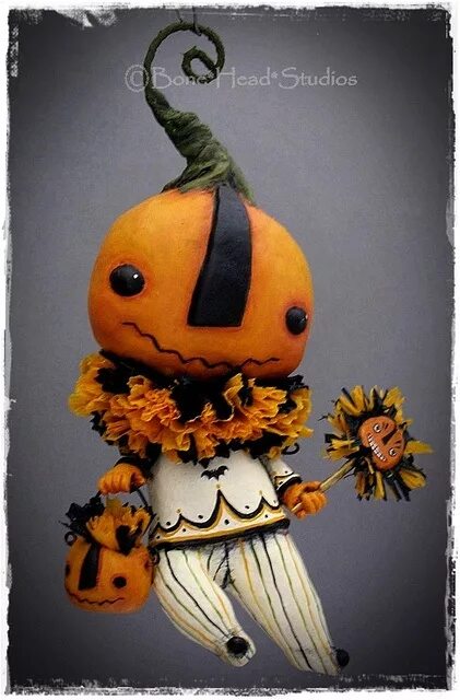 Куклы тыквы фото Whimsical Pumpkin Art Doll for Halloween Decor