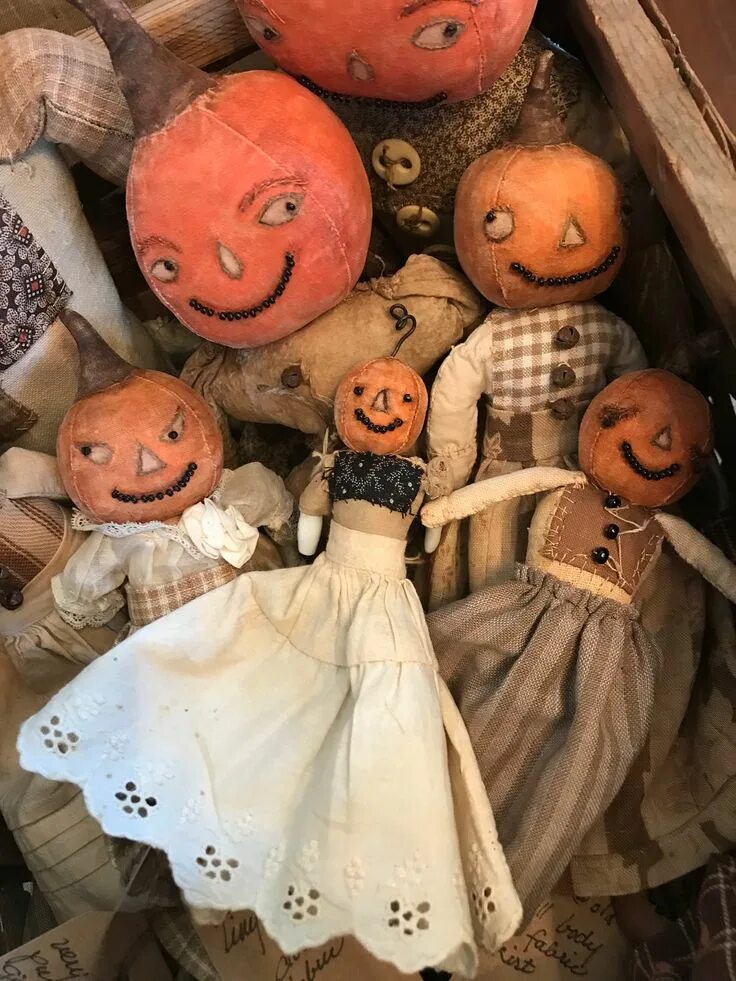 Куклы тыквы фото Primitive Halloween Dolls and Quilts