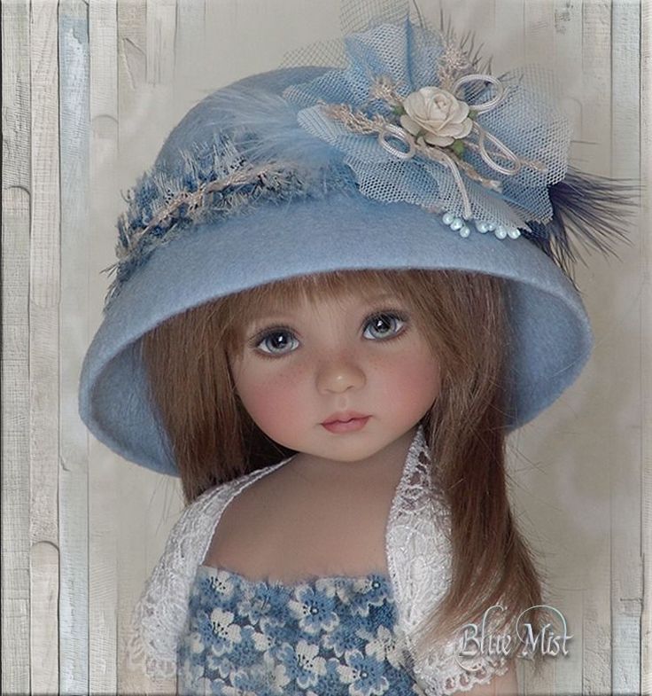 Куклы в красивых шляпах фото OOAK Blue Mist Hat 4 Effner Little Darling Ellowyne Prudence BJD by Linda eBay D