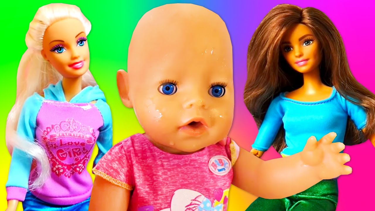 Куклы видео фото Baby Doll and Barbie babysitter - Doll videos for kids - YouTube