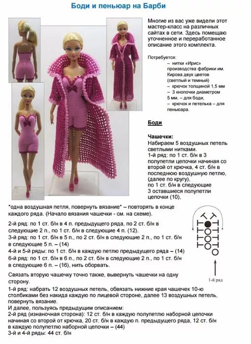 Куклы вязаные крючком одежда схемы 6 (510x700, 380Kb) Barbie kleider, Formen häkeln, Puppenkleidung