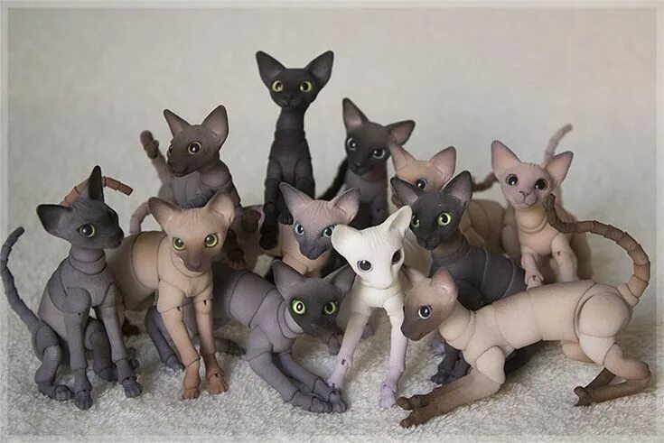Куклы животных фото Oleum_13 bjd cats Is it bad that I want all of these? Скульптуры животных, Худож