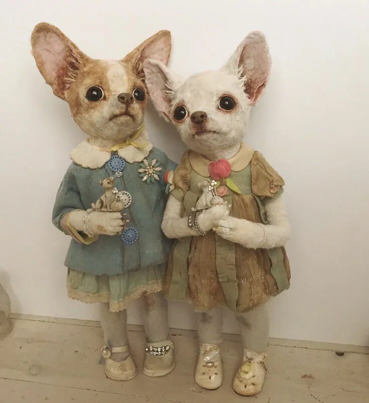 Куклы животных фото Proo The Little White Chihuahua. Annie Montgomerie eBay Чувствовали животные, Ку