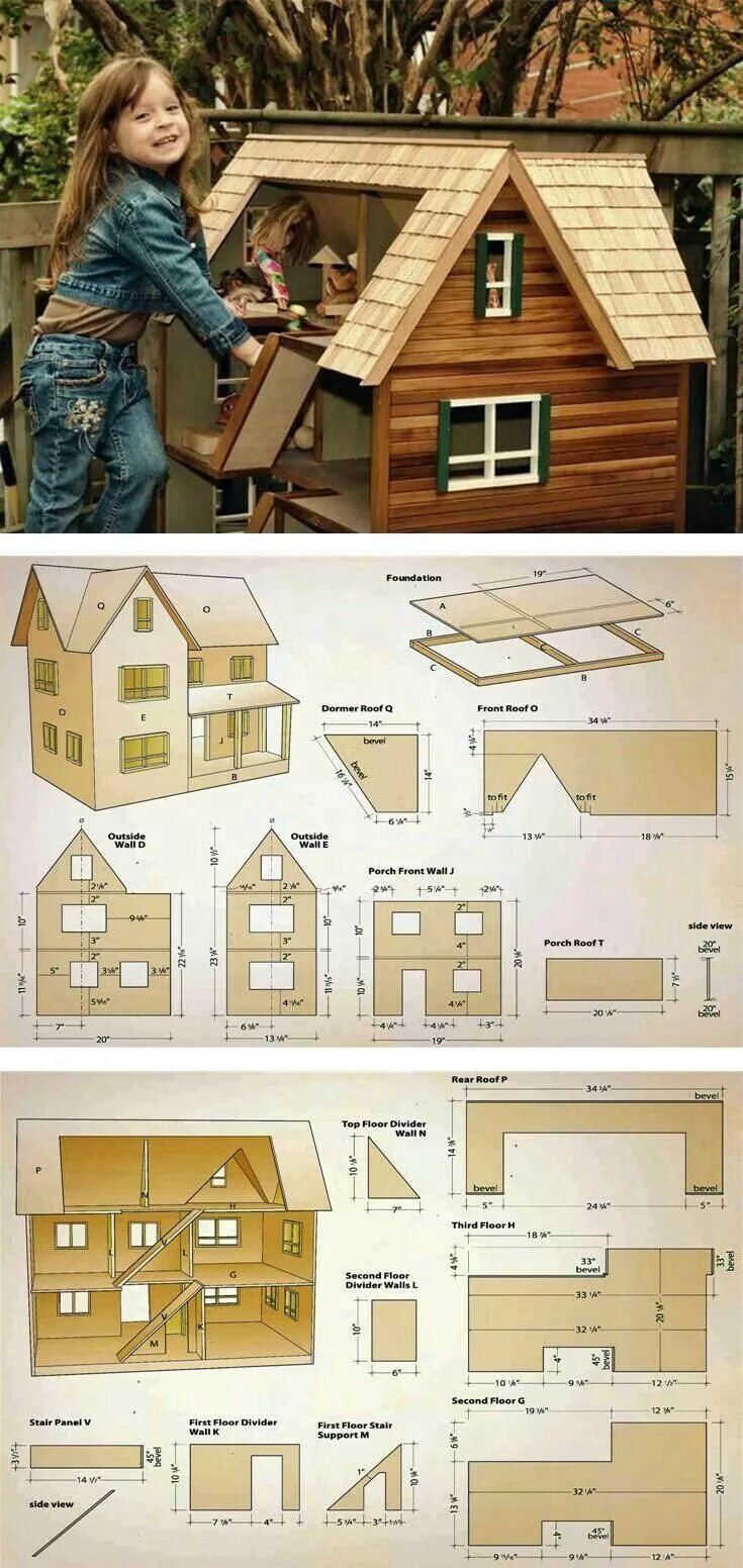 Кукольный домик из картона своими руками схемы Pin by Giovana Muniz on Dollhouse Doll house plans, Wooden toys plans, Doll hous